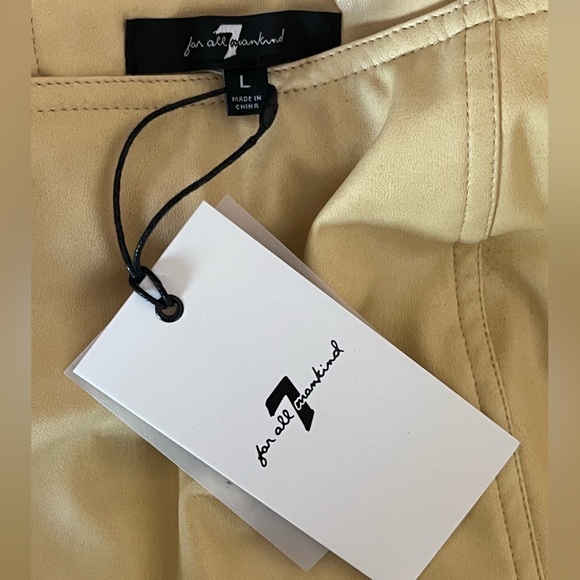 NWT 7 for All Mankind yellow faux leather crop top - Picture 4 of 7